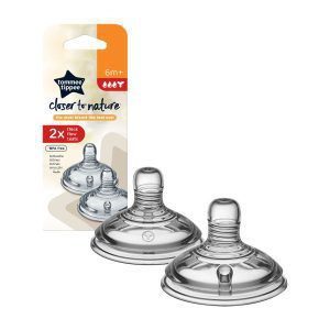 Tommee Tippee Closer to Nature Thick Flow Teats, 2 Pack 6m+
