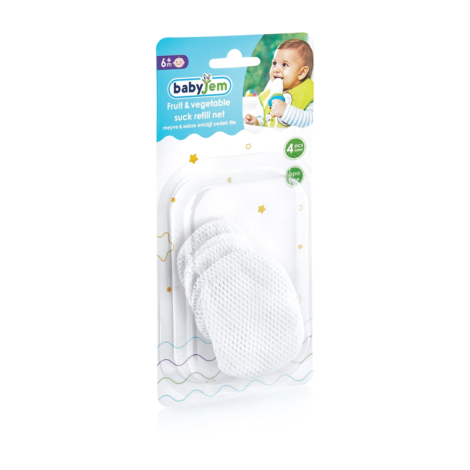 Baby Jem Fruit & Vegetable Feeder Refill Net – Set of 4 pieces
