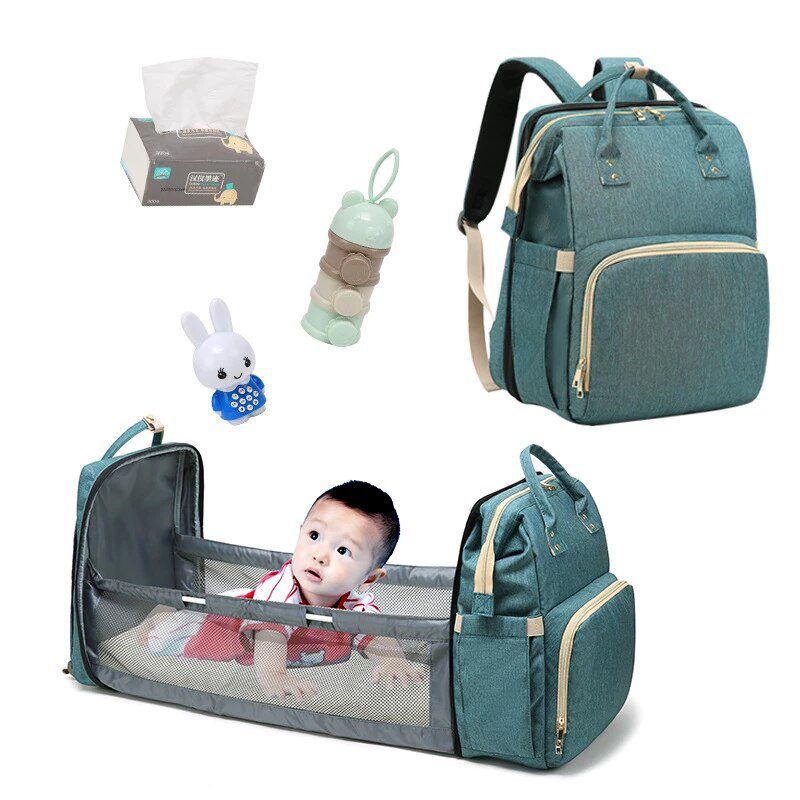 Almira Mommy Travel Bag with Baby Bottom Opening Unit & Baby Sleeping Bed