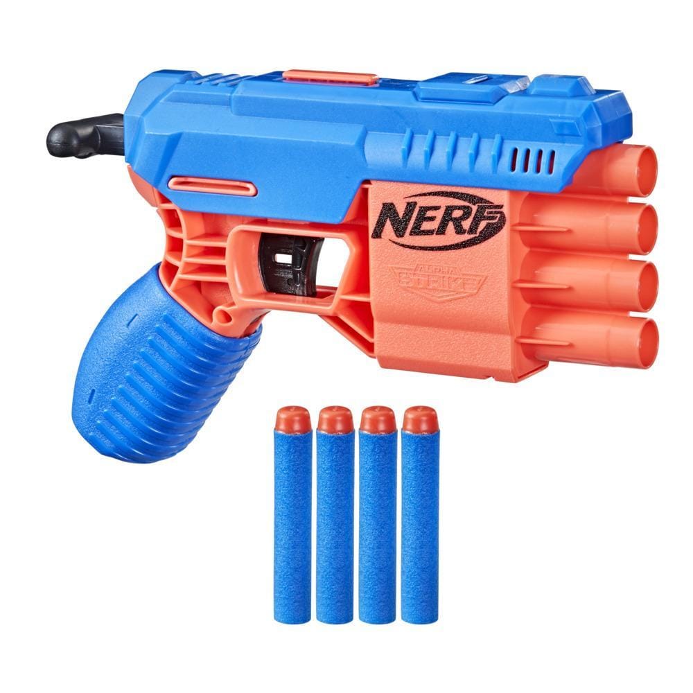 Nerf Alpha Strike Claw QS-4 Blaster and 4 Official Nerf Elite Foam Darts