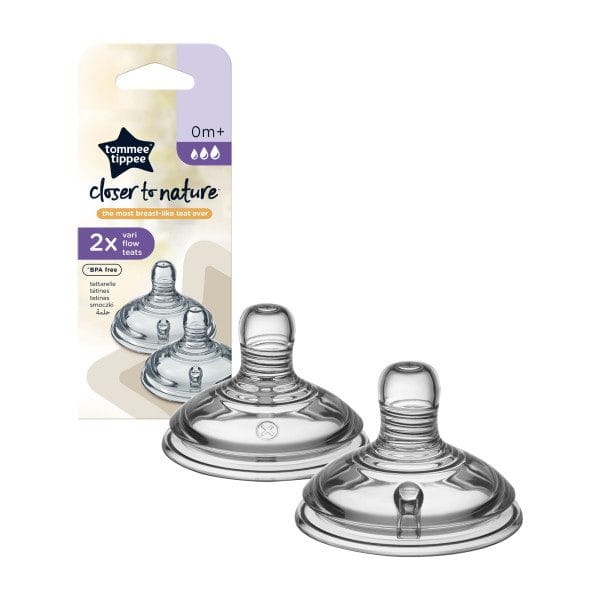 Tommee Tippee Closer to Nature Vari Flow Teats, 2 Pack 0m+