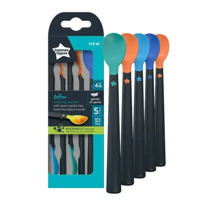 Tommee Tippee Softee Weaning Spoons 4m+, Pack of 5