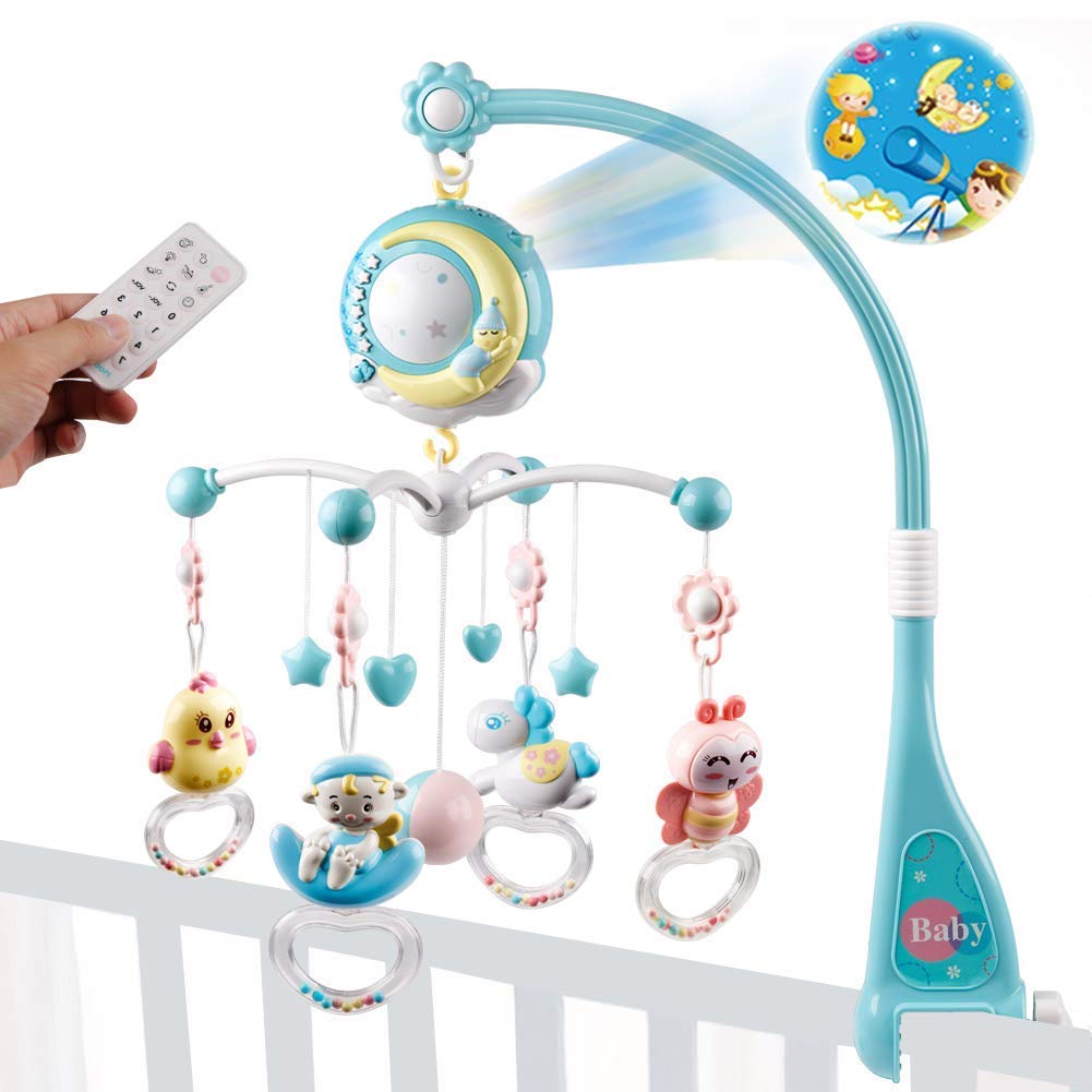 Almira Musical Crib Baby Bed Hanging Toy & Light, Timing Function, Projector, Remote Control